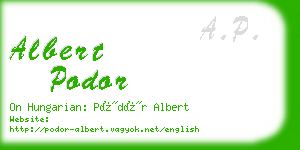 albert podor business card